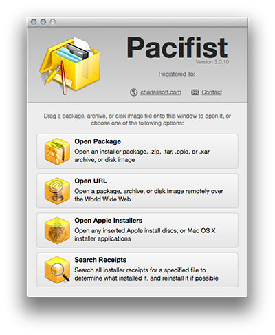 Pacifist Mac OS X Main Window