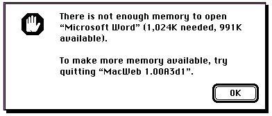 Mac OS Not enough Memory error 