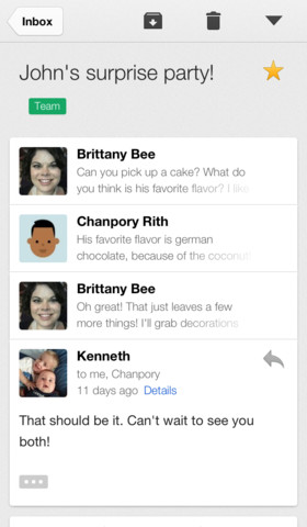 Google Gmail app iOS iPhone iPad